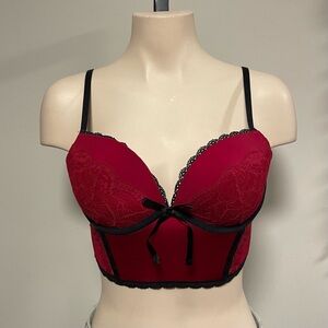La Senza Bustier Red Top Goth Gothic Bedroom Size Small